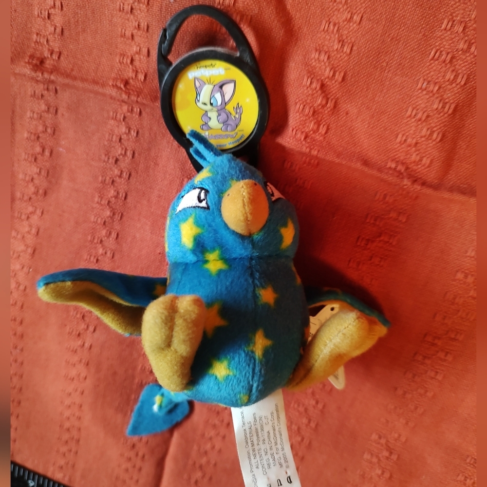 Neopets, NWT, With Clip, Starry Pteri, MCDONALD'S 2005 Toy Vintage Y2K